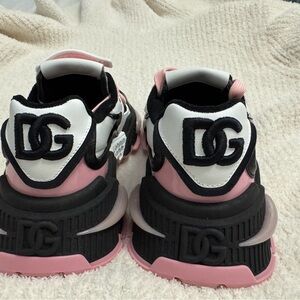Dolce & Gabbana Black and Pink Sneakers